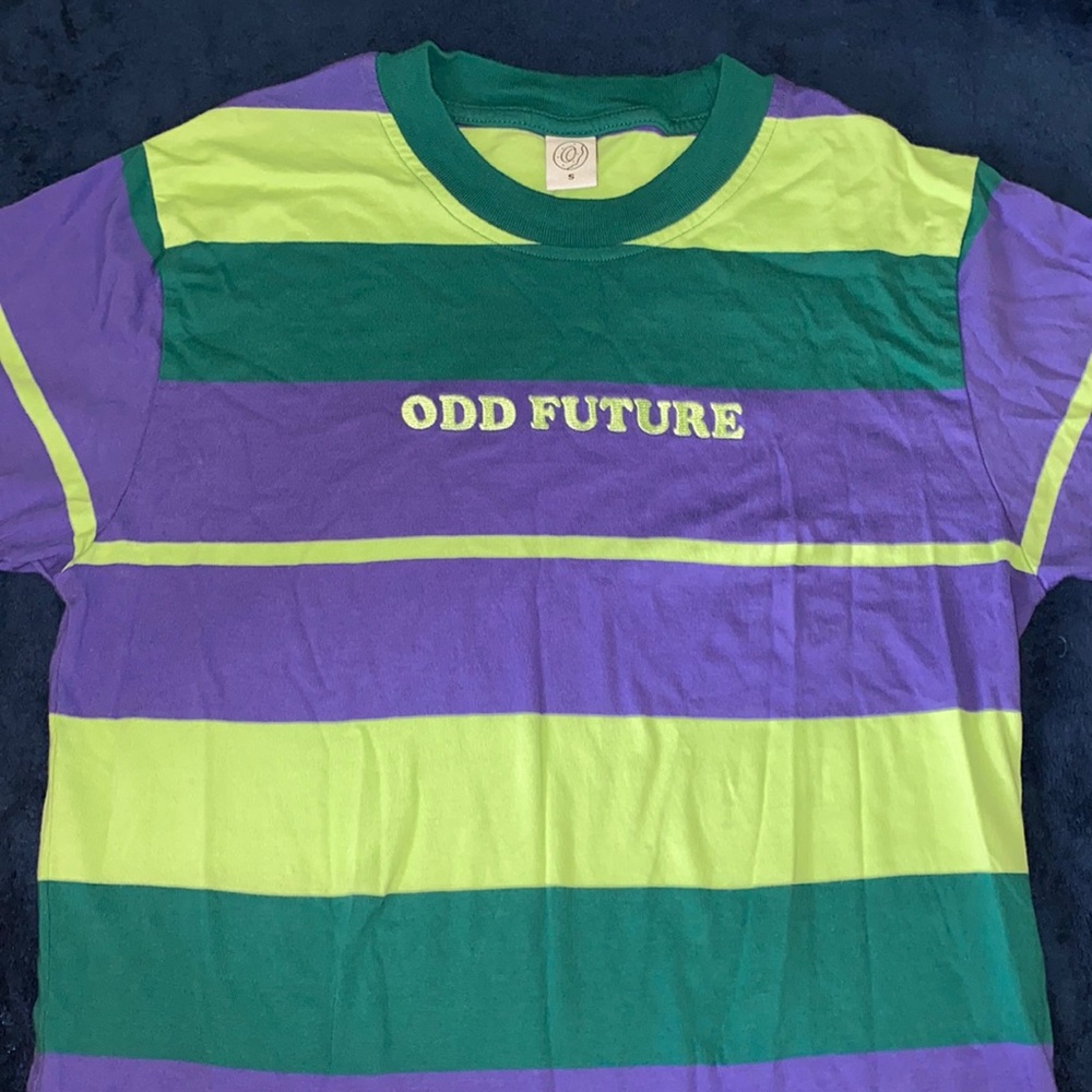 Odd future green and purple stripped T-shirt